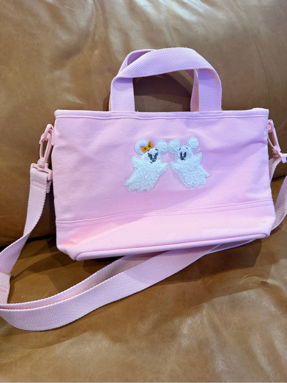 Disney Pink Ghost Patch mini Tote bag